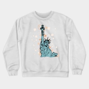 Close view to the statue of Liberty watercolor sketch Crewneck Sweatshirt